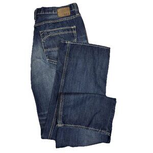 BKE Denim Seth Straight Jeans 36L 36X33  Dark Wash Thick Stitching
